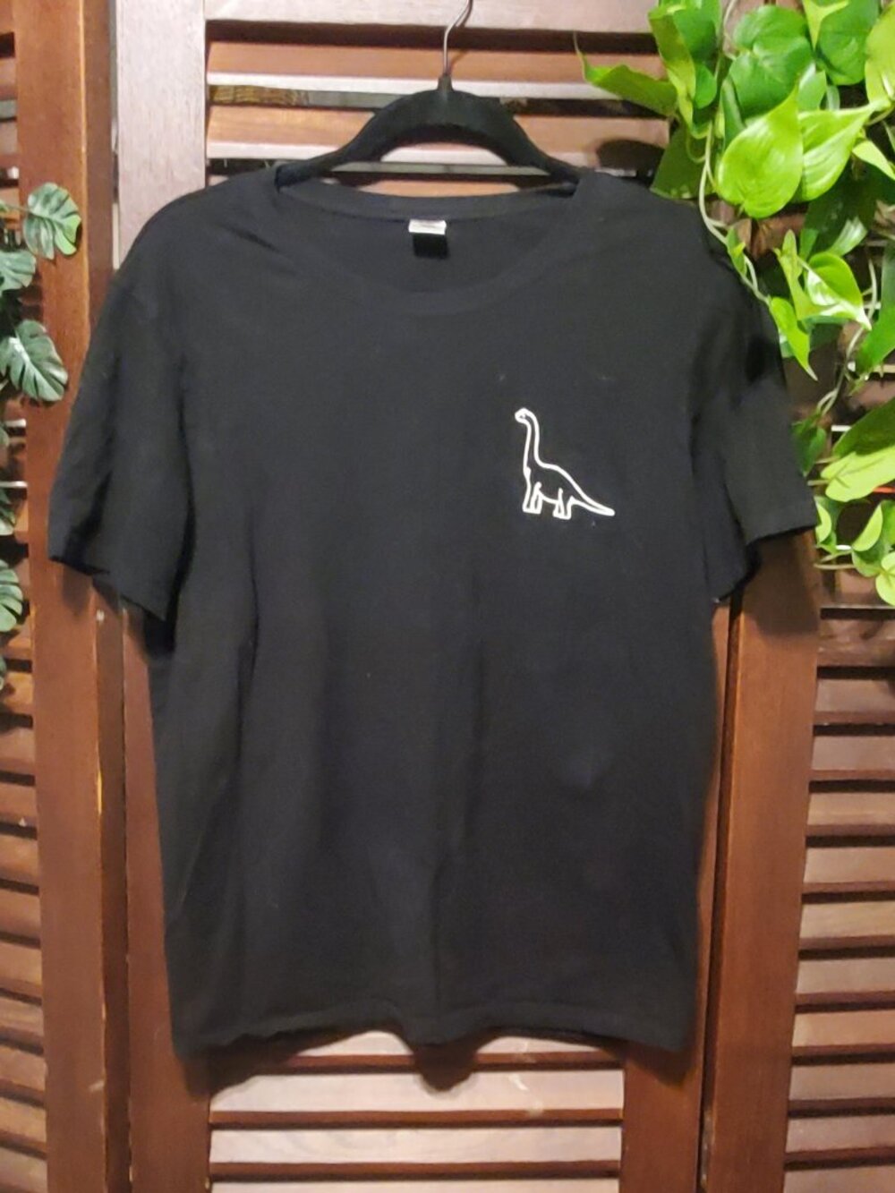 Black Dinosaur Print Tee, Brachiosaurus
